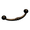 96mm CTC Art Deco Rounded Bottom Drop Pull - Spotted Bronze