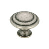 30mm Dia. Classic Inspiration Art Deco Style Rustic Round Ring Knob - Old Silver