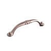 96mm CTC Country Style Transitional Button Pull - Brushed Nickel