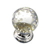 25mm Dia. Murano Globe Round Knob - Bubble Glass with Chrome Base