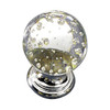25mm Dia. Murano Globe Round Knob - Bubble Glass with Chrome Base