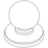 1-1/4" Dia. Eclectic Transitional Style Round Knob With Round Base - Brass