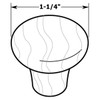 1-1/4" Dia. Country Style Post Base Round Wood Knob - Unfinished Maple