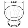 1-1/8" Dia. Country Style Round Wood Knob - Unfinished Maple