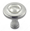 32mm Dia. Classic Indented Round Ring Round Knob - Brushed Nickel