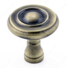 32mm Dia. Classic Indented Round Ring Knob - Antique English