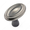 43mm Classic Indented Oval Ring Knob - Antique Nickel