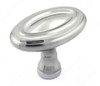 43mm Classic Indented Oval Ring Knob - Brushed Nickel