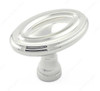 43mm Classic Indented Oval Ring Knob - Brushed Nickel