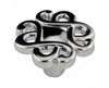 30mm Art Deco Style Woven Pattern Knob - Chrome