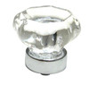 33mm Eclectic Transitional Style Glass Knob - Crystal with Crome Base