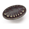 1-5/8" Oval Flower Knob - Weathered Antique Bronze