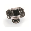 1-3/8" Sirocco Knob - Black Leather with Silverado