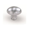 1-1/4" Oval Brass Knob - Solid Brass / Satin Chrome