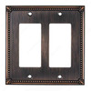 Traditional Ornate Edged 2 Rocker Switch Plate - Oil Rubbed Bronze