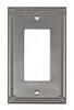 Traditional Ornate Edged 1 Rocker Switch Plate - Brushed Nickel
