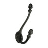 140mm Antique Style Double Hook - Matt Black