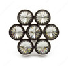 48mm Swarovski Smoke Crystal Circles Knob - Smoked Crystal