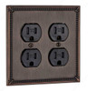 Traditional Ornate Edged 2 Duplex Outlet Switch Plate - Oil Rubbed Bronze