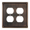 Traditional Ornate Edged 2 Duplex Outlet Switch Plate - Oil Rubbed Bronze