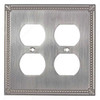 Traditional Ornate Edged 2 Duplex Outlet Switch Plate - Brushed Nickel