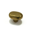 36mm Rustic Country Style Hammered Oval Knob - Hammered Burnished Brass