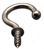 18mm Urban Style Cup Screw Hook - Polished Stainless Steel