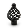 30mm Country Style Round Birdcage Knob - Matt Black