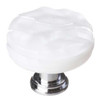 1-1/4" Dia. Glacier White Round Knob - Polished Chrome