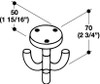 70mm Hewi Ceiling Hook - Biscuit & Linen