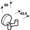 50mm Dia. Hewi Wall-mounted Double Hook - Anthracite Gray
