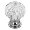 28mm Dia. Eclectic Victorian Style Faceted Round Knob - Clear with Chrome Base