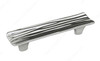 96mm CTC Classic Art Deco Style Ridged Bench Pull - Chrome