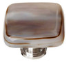 1-1/4" Square Cirrus White with Brown Knob - Satin Nickel