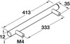 333mm CTC Bar Pull - Stainless Steel Look 333mm CTC Bar Pull - Stainless Steel Look