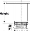 Omni Track, adjustable foot leveler, matt aluminum, 50mm diamete - 79201082