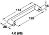 128mm CTC Hewi Polyamide Handle - White - HAF-11427399