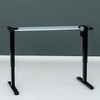 Electric height adjustable desk frame with a Black finish. Electric height adjustable desk frame with a Black finish.