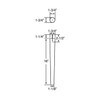 Technical illustration of a tapered wood leg Technical illustration of a tapered wood leg