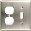Satin Nickel Double Switch & Recep Switchplate (RWR-791SN)