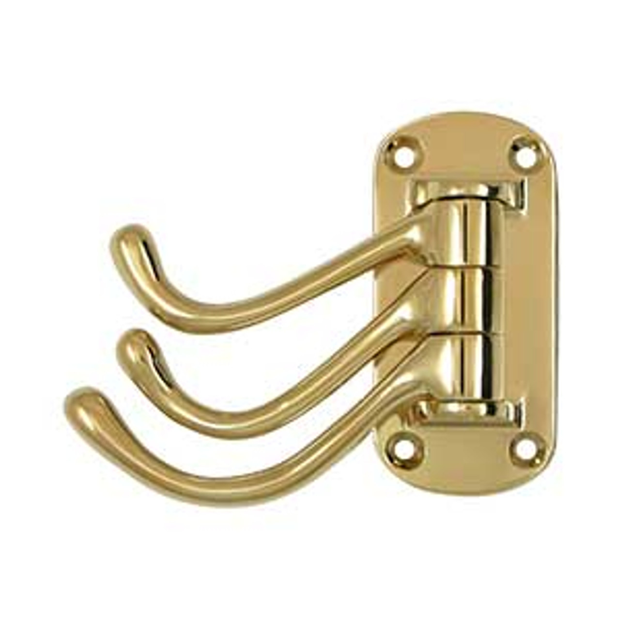 3-1/8 Heavy Duty Triple Swivel Hook - PVD Polished Brass DELH