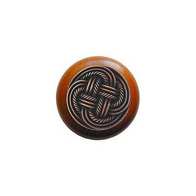 1-1/2" Dia. Classic Weave / Cherry Knob - Antique Copper