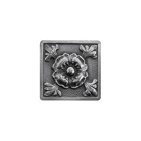 1-3/8" Square Poppy Knob - Antique Pewter