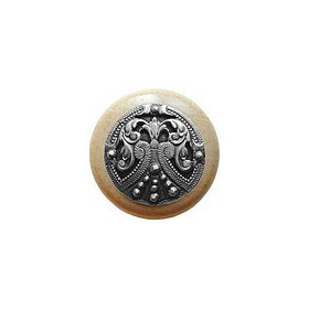 1-1/2" Dia. Regal Crest / Natural Knob - Antique Pewter