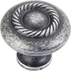 1-1/4" Dia. Lenoir Round Knob - Distressed Antique Silver