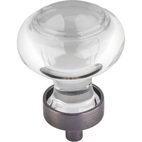 1-7/16" Dia. Harlow Glass Round Knob - Brushed Pewter