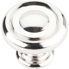 1-1/4" Dia. Bremen Round Button Knob - Polished Nickel