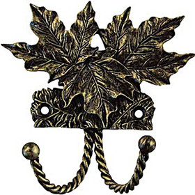 3-3/4" Maple Leaf Decorative Hook - Bronzed Black
