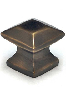 3/4" Square Mission Vintage Brass Knob - Antique Brass