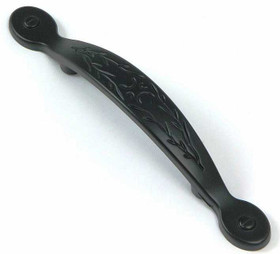 3" CTC Leaf Cabinet Pull - Matte Black